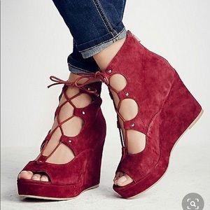 Free People - Three Wishes Lace Up Wedge